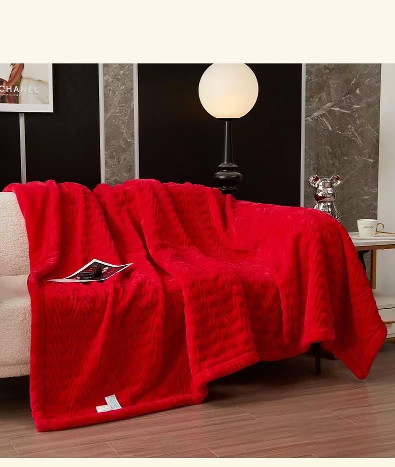 New 2026 products: Solid color jacquard water ripple cloud blanket, nap casual cover blanket, thickened blanket, gift blanket pic 6