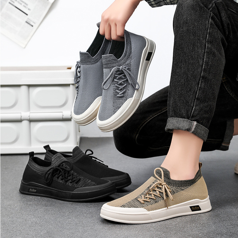 Men's casual shoes, soft-soled comfortable dad shoes, breathable and not tiring to the feet, mesh shoes, versatile flying woven shoes, shallow-mouthed men's single shoes Application Scenario