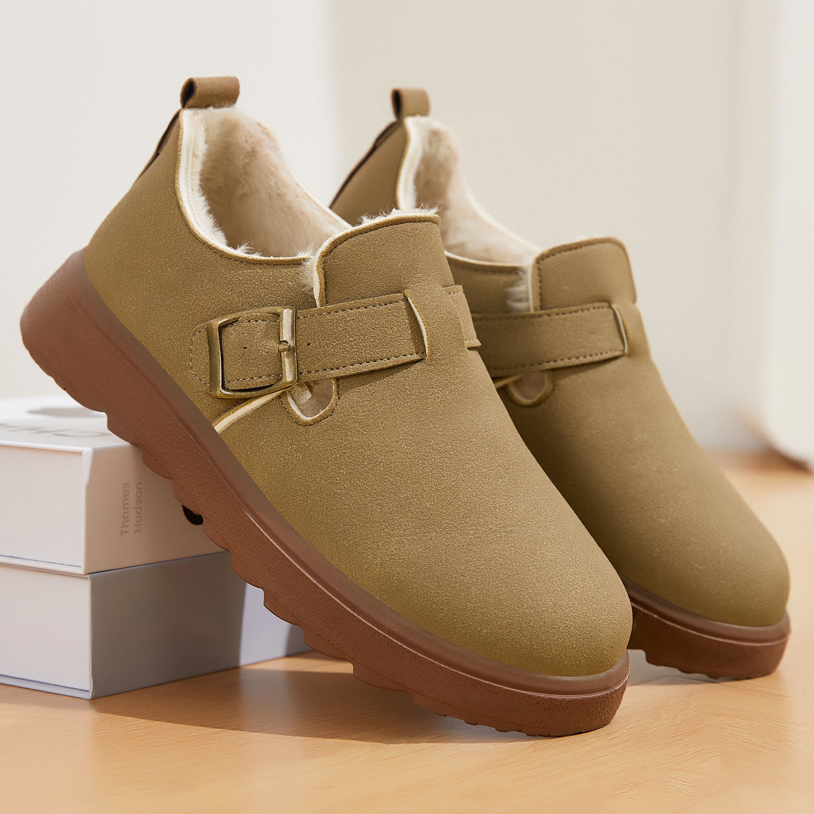 Women's cotton shoes, cold-proof and warm ankle boots, fleece and thickened snow boots, Burken shoes on one foot, cross-border versatile cotton boots Specification drawing
