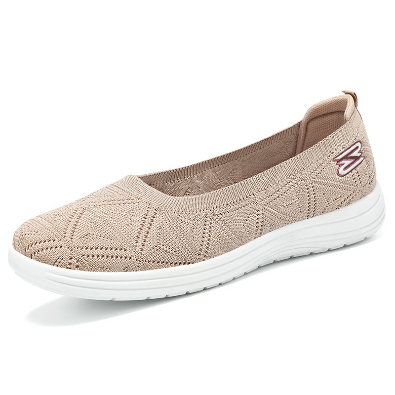 Women's shoes, versatile casual shoes, one-step lazy shoes, breathable woven mesh shoes, soft-soled comfortable single women's shoes Item Picture