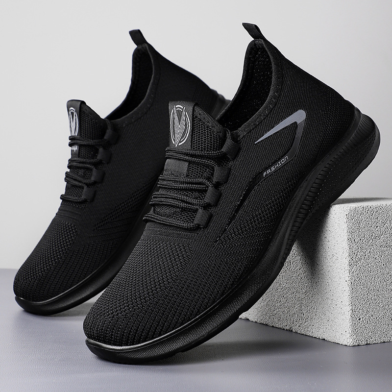 Men's casual shoes, cross-border large-sized temu flying woven shoes, breathable mesh shoes, versatile men's shoes, soft-soled comfortable single shoes Specification drawing