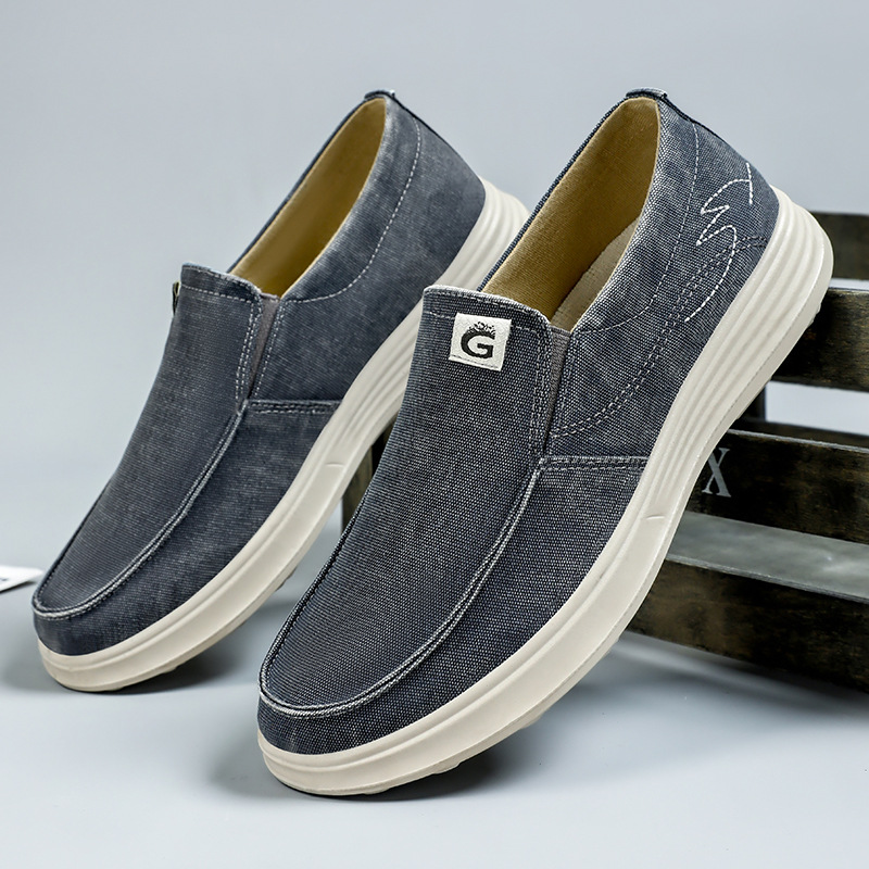 Men's spring new canvas shoes, casual shoes, Korean-style breathable workwear shoes, wholesale of old Beijing cloth shoes full figure