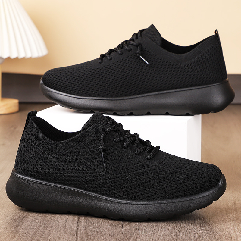 Men's casual shoes, cross-border trade men's shoes for Japan and South Korea, lightweight sports shoes, breathable and non-smelly feet, flying woven shoes, running shoes details Picture