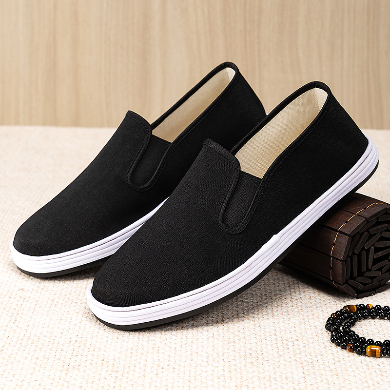 Men's shoes with multi-layer soles, cloth shoes, old Beijing cloth shoes, shoes for middle-aged and elderly fathers, breathable, sweat-wicking and non-smelly feet, mugwort shoes, single shoes full figure
