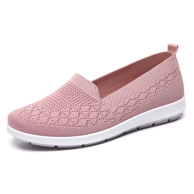 Women's casual shoes, breathable flying woven single shoes, shoes for middle-aged and elderly mothers, old Beijing cloth shoes, foreign trade women's shoes, flat shoes Item Picture
