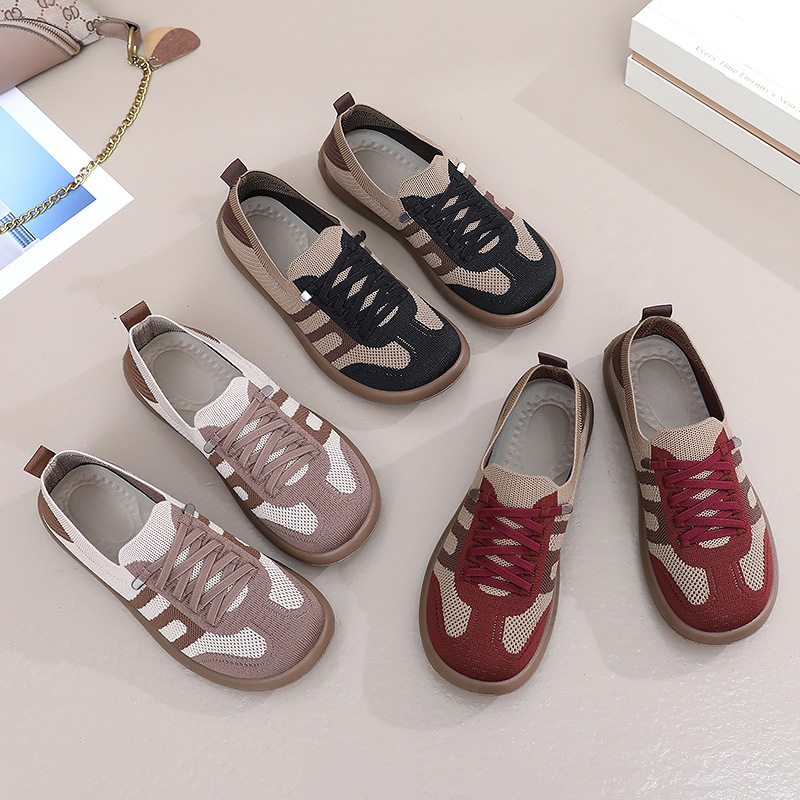 Women's shoes, versatile casual shoes, one-step shallow opening, retro German training shoes, breathable mother shoes, flat single shoes Application Scenario