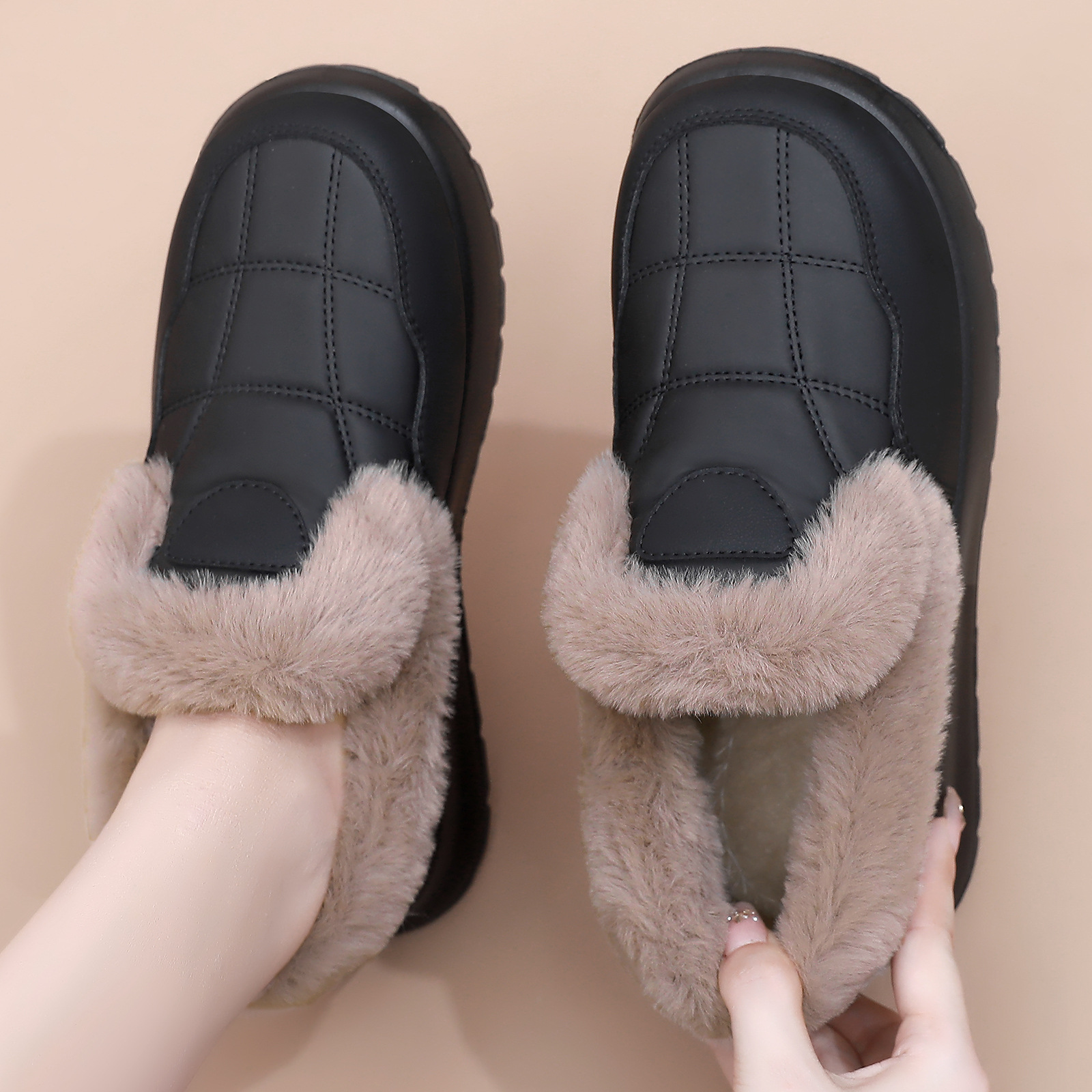 Women's cotton shoes, winter cross-border trade women's ankle boots, cold-proof and warm cotton boots, versatile women's boots, snow boots on one foot Specification drawing