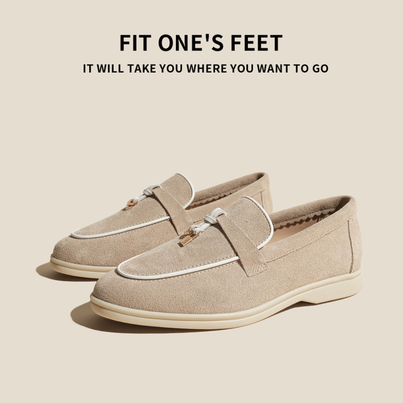 Factory direct sales 2025 new Italian LP soft-soled casual women's shoes, comfortable and versatile genuine leather loafers details Picture