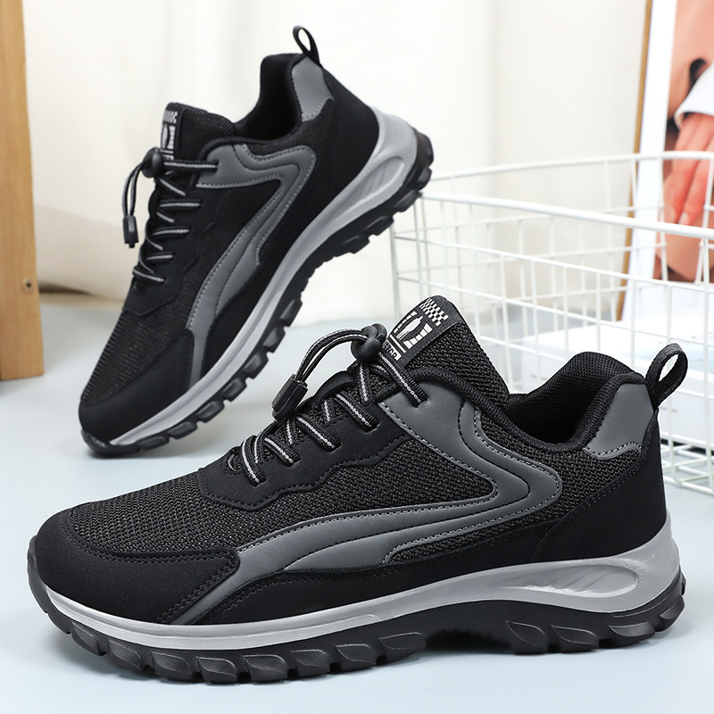 Men's walking shoes, thick-soled height-increasing casual shoes, versatile sports shoes, breathable and non-smelly feet, mesh shoes, flying woven single shoes full figure