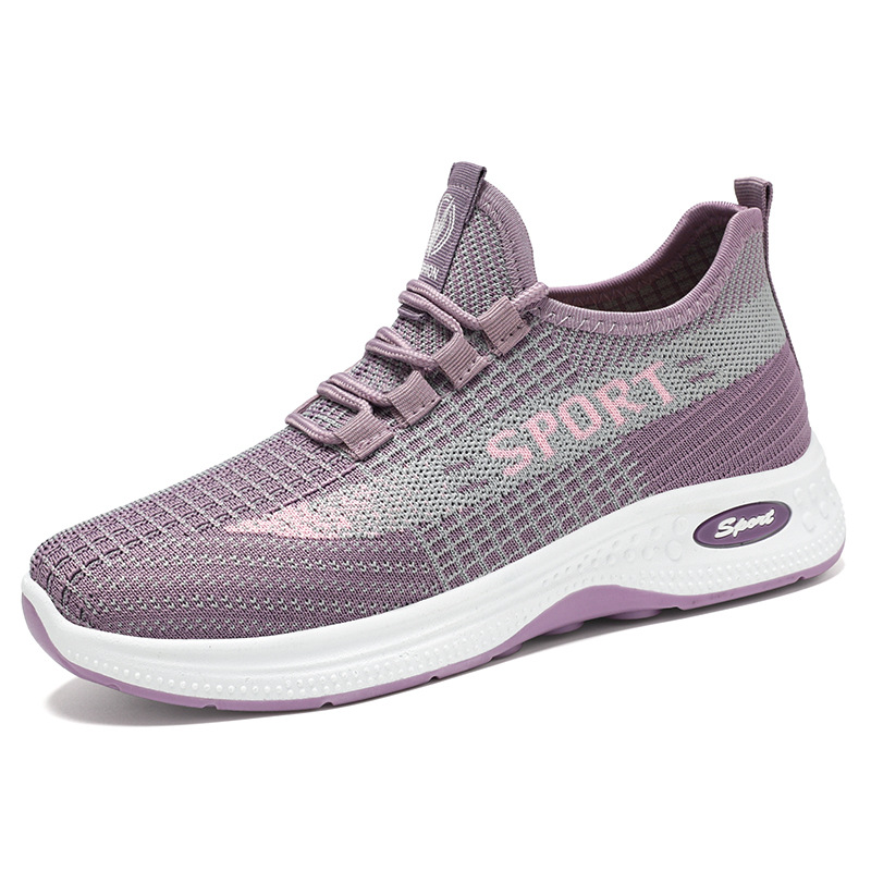 Women's summer sports shoes, new breathable mesh shoes, flying fabric soft-soled running shoes, comfortable and not tiring to the feet, casual women's shoes Item Picture
