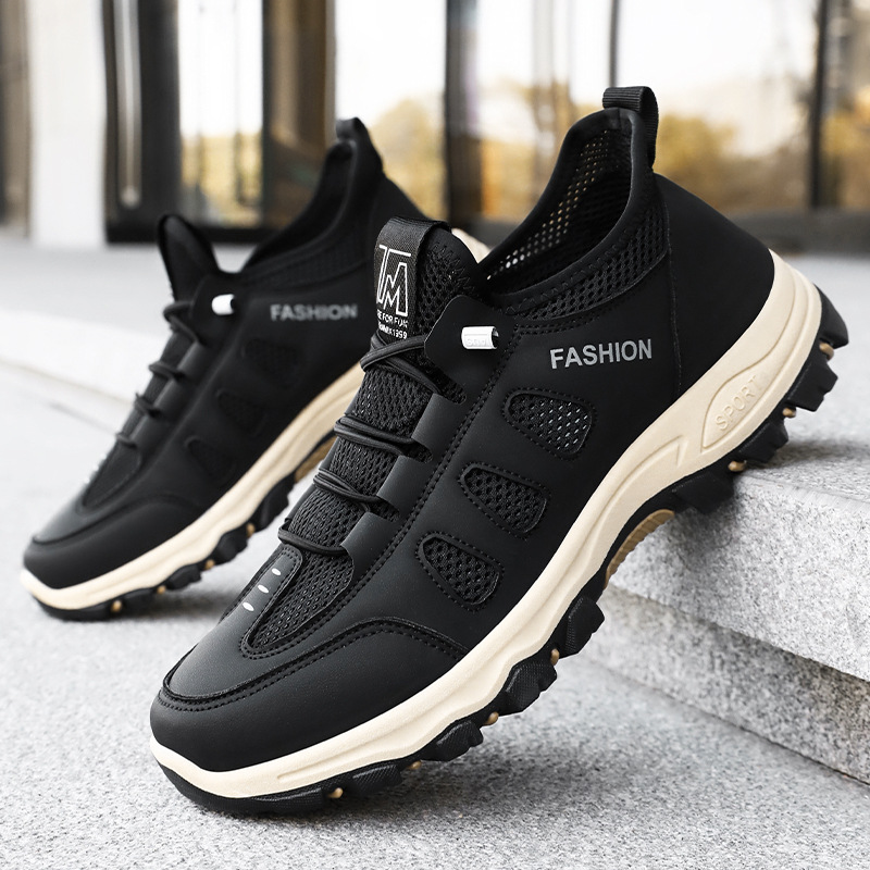 Men's shoes, sports shoes, breathable mesh shoes, soft-soled, comfortable and casual shoes, fashionable and versatile men's singles shoes, non-smelly feet, dad shoes Specification drawing