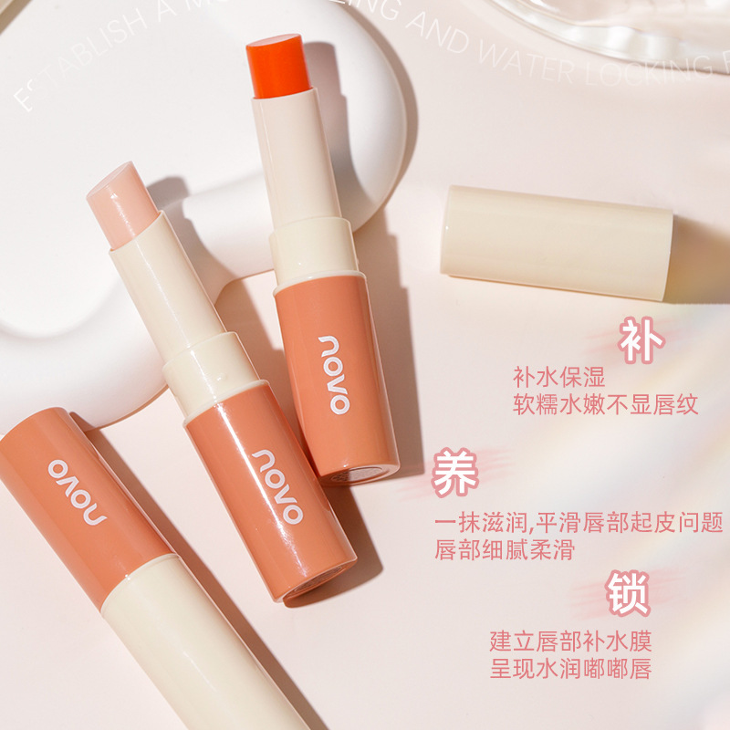 NOVO Moisturizing and Warming Lip Balm, Thermochromic Moisturizing and Anti-Dry Cracking Lip Base, Student Lip balm wholesale Specification drawing