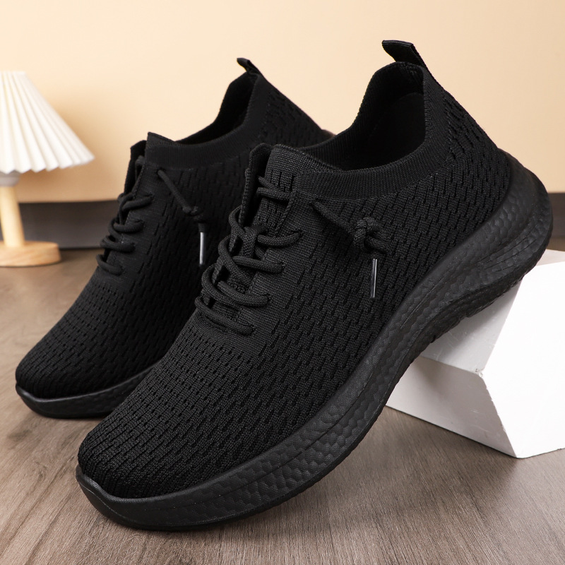 Solid color men's shoes, versatile men's casual single shoes, breathable and non-smelly feet, mesh shoes, soft-soled and comfortable sports shoes details Picture