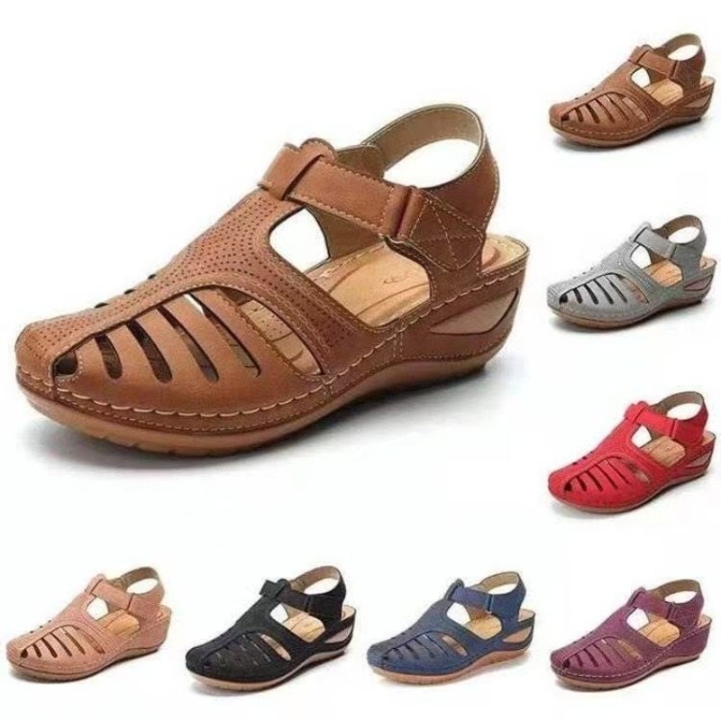 Cross-border trade large-sized thick-soled flip-flops for women, 2025 summer new style, European and American Roman Baotou women's shoes, size 43 wish details Picture