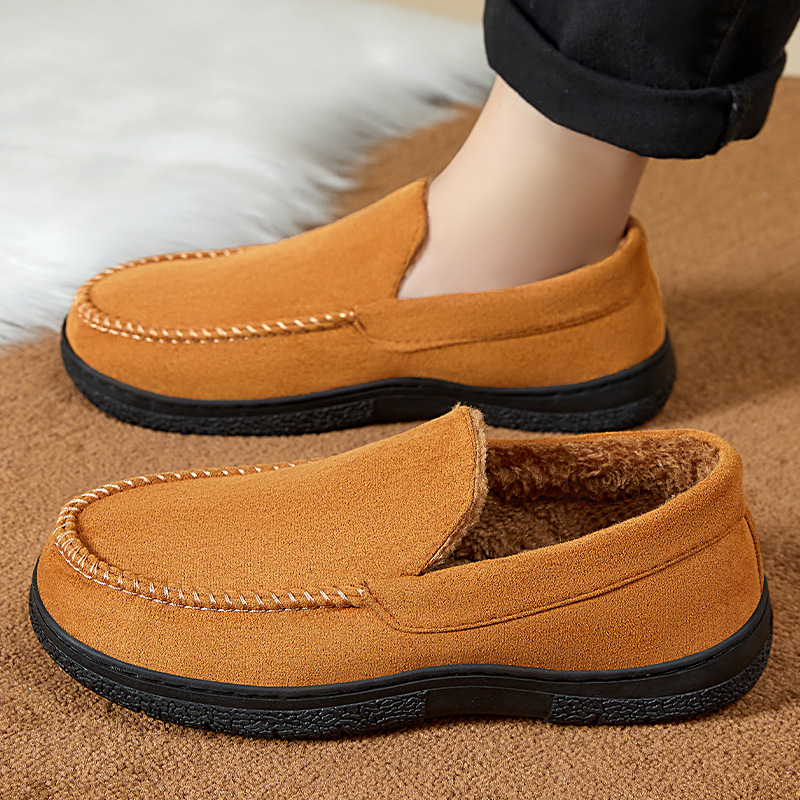 Men's cotton shoes, cross-border consignment, fleece and thickened large cotton boots, warm and comfortable snow boots, one foot of lazy shoes full figure