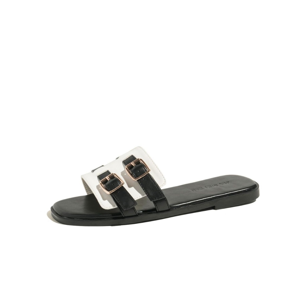 2025 Sandals, flat slippers, high-quality leather, casual, fashionable and comfortable one-shoulder women's slippers, flip-flops, women's flat beach shoes Item Picture