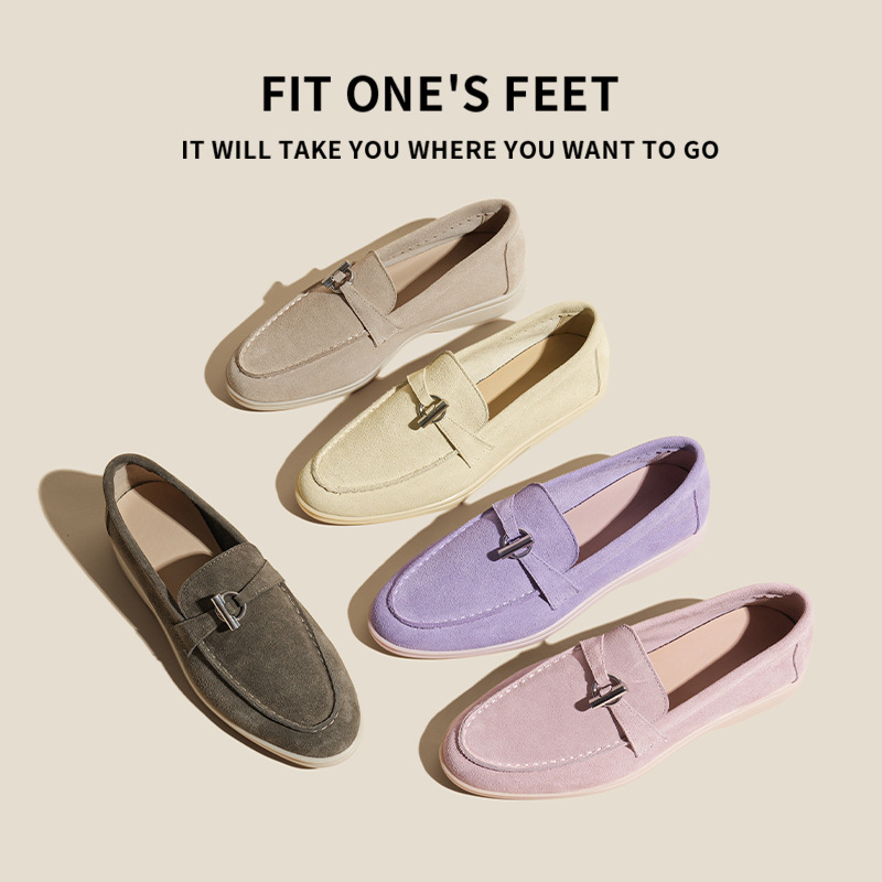 25 classic autumn export leather soft-soled fringed LP loafers with round toe, comfortable one-step casual shoes for both men and women details Picture