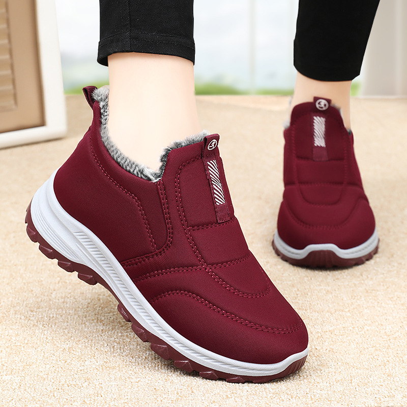 Cotton shoes, winter women's shoes, fleece and thickened cotton boots, mom shoes, cross-border large-sized short boots, men's and women's same style, warm snow boots Specification drawing