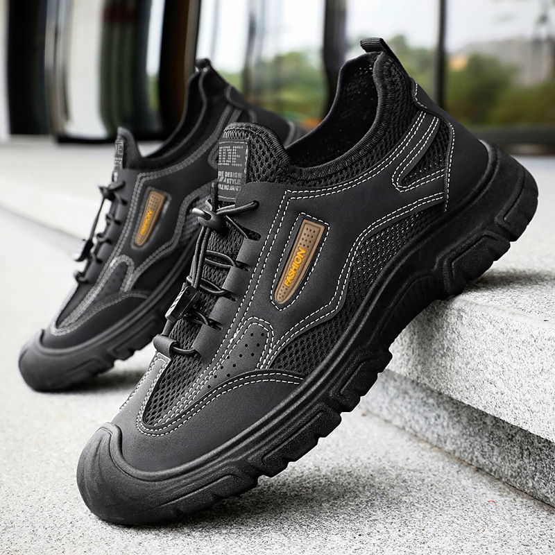 Men's casual shoes, breathable mesh shoes, soft-soled comfortable dad shoes, outdoor hiking shoes, versatile men's shoes, work shoes full figure