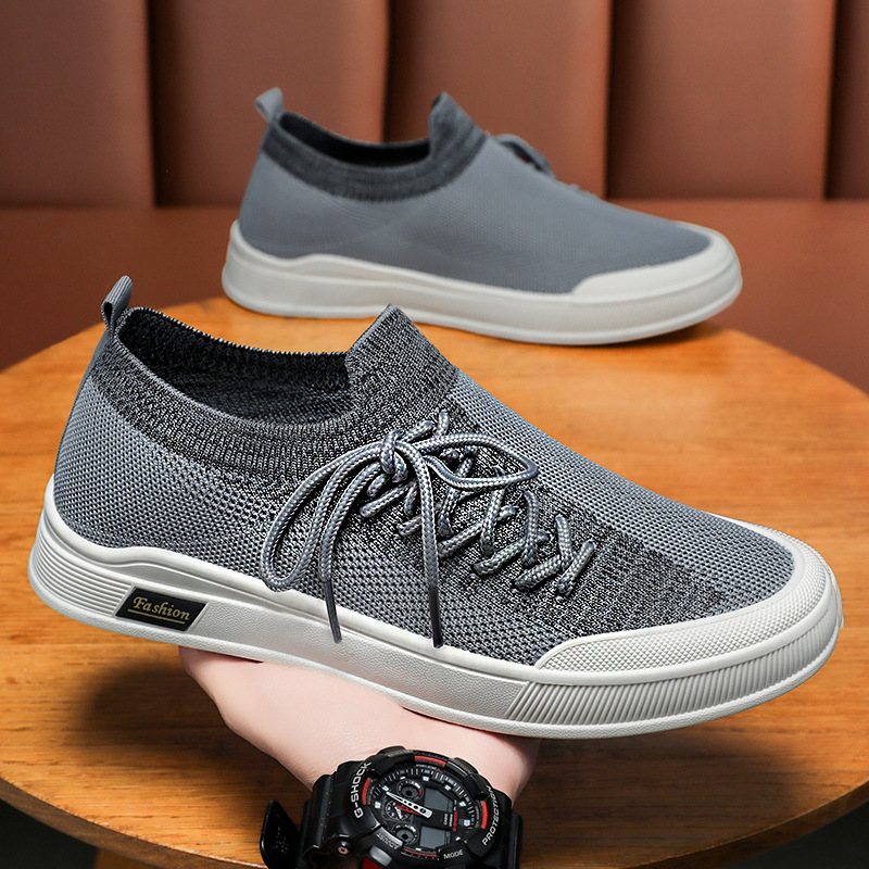 Men's casual shoes, soft-soled comfortable dad shoes, breathable and not tiring to the feet, mesh shoes, versatile flying woven shoes, shallow-mouthed men's single shoes full figure
