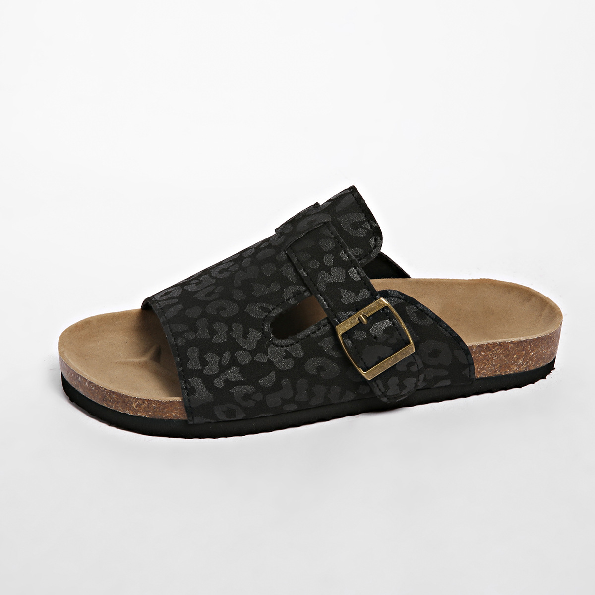 2025 Summer new style European and American sandals, flat women's slippers in stock, flat leopard print cool slippers, large size wholesale Item Picture