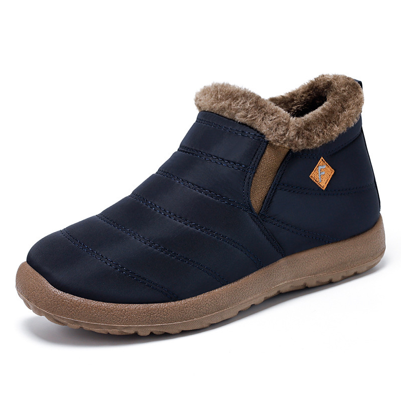 Men's cotton shoes with fleece and thickened cotton boots, cross-border large-sized snow boots, cold-proof and warm men's boots, versatile high-top long boots Item Picture