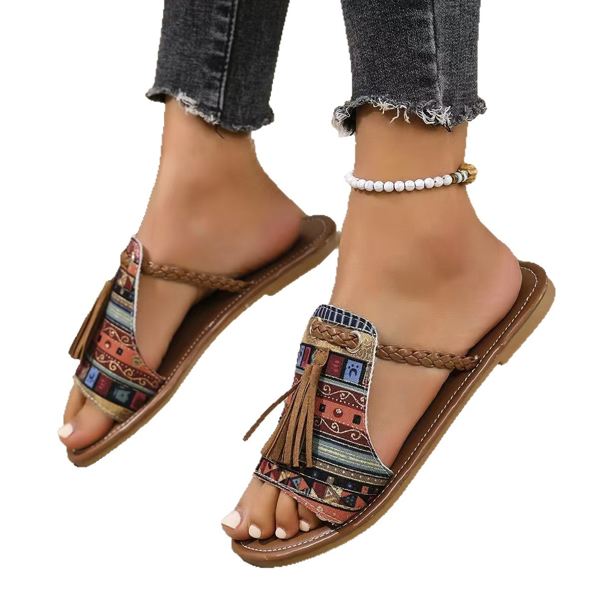 wish's new Bohemian-style beach shoes for women, size 43, are available for summer 2025 Item Picture