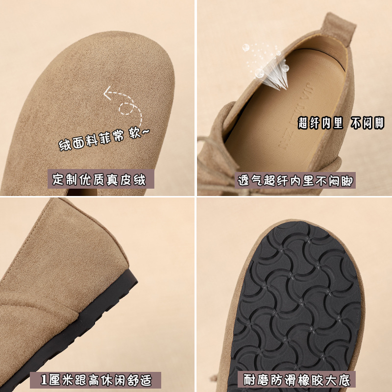 Casual flat, full-bag Burken shoes for women, new Spring and Autumn 2024 collection, retro and versatile, soft-soled, one-step lazy shoes Application Scenario