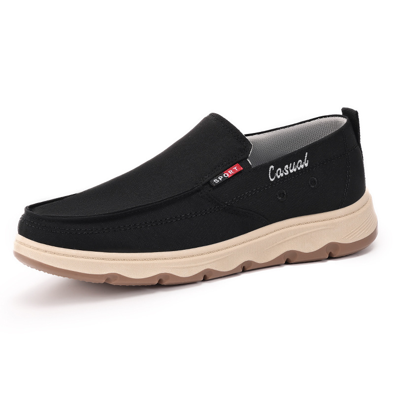Men's casual shoes, soft-soled old Beijing cloth shoes, breathable single shoes, one-step lazy shoes, versatile men's shoes, workwear shoes Item Picture