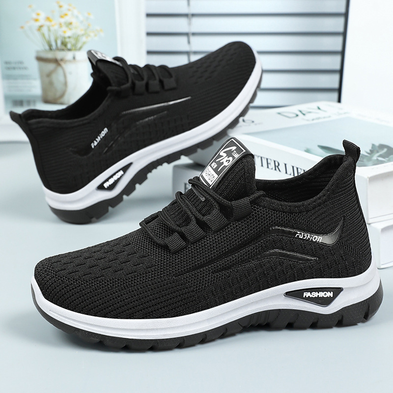 Women's casual shoes, cross-border large-sized export women's shoes, versatile shoes for middle-aged and elderly mothers, breathable single shoes made of flying fabric Specification drawing