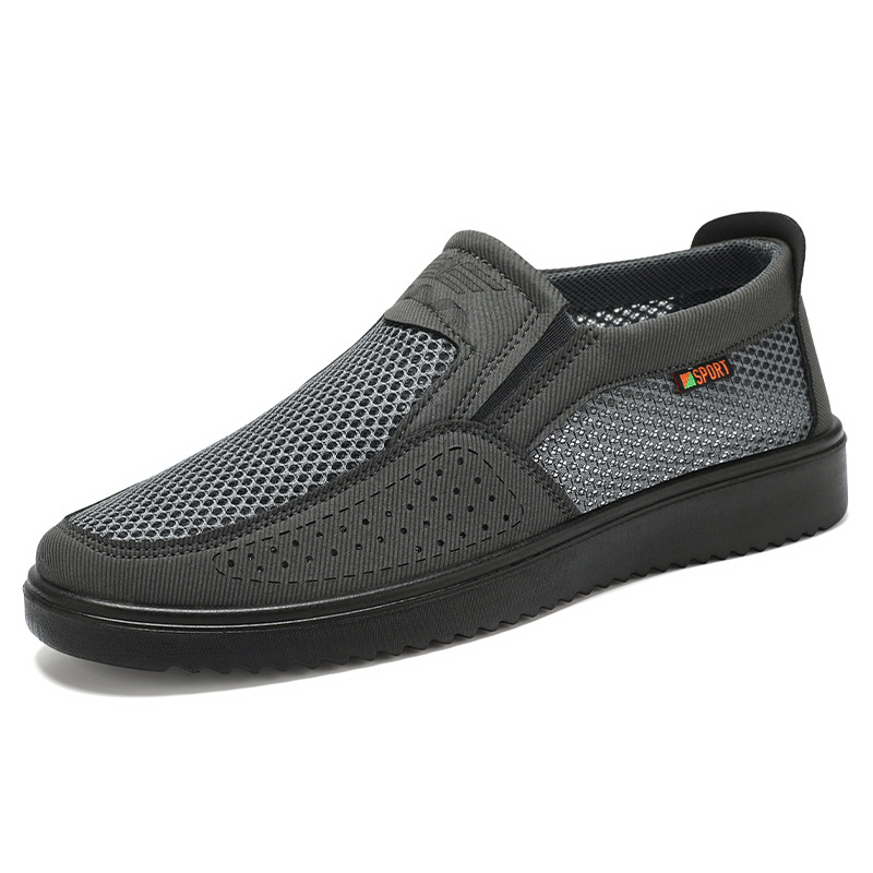 Men's casual shoes, soft-soled old Beijing cloth shoes, men's breathable mesh shoes, non-smelly feet, dad's shoes, one-step lazy shoes Item Picture