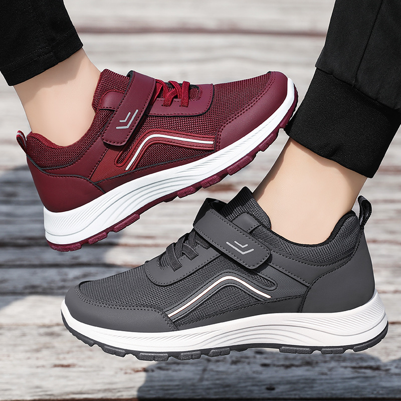 Soft-soled comfortable sports shoes for men, middle-aged and elderly people, walking shoes, versatile couple dad shoes, Velcro style casual shoes Specification drawing