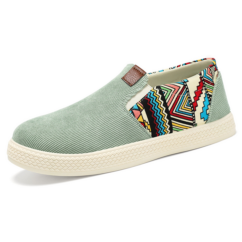 Men's casual shoes, versatile men's shoes, soft-soled old Beijing-style cloth shoes, breathable canvas shoes, one-step ethnic-style single shoes Item Picture
