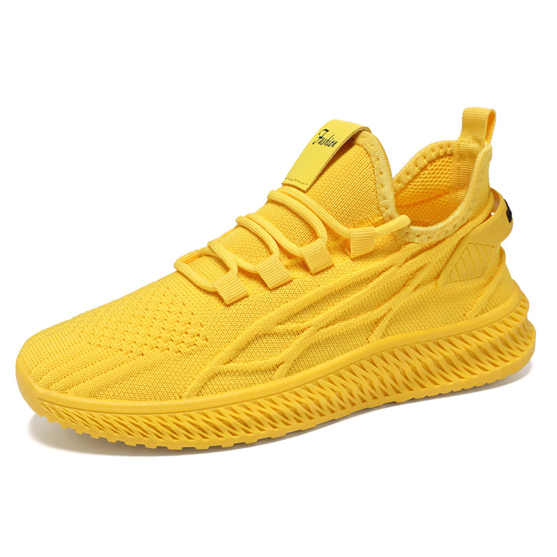 Women's shoes, versatile solid color casual shoes, breathable sports shoes made of flying fabric, foreign trade women's shoes, fitness training running shoes Item Picture
