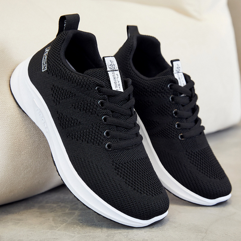 Spring new breathable flying mesh running shoes for women, wholesale from the manufacturer. Flat, lightweight and soft-soled sports shoes for women Specification drawing
