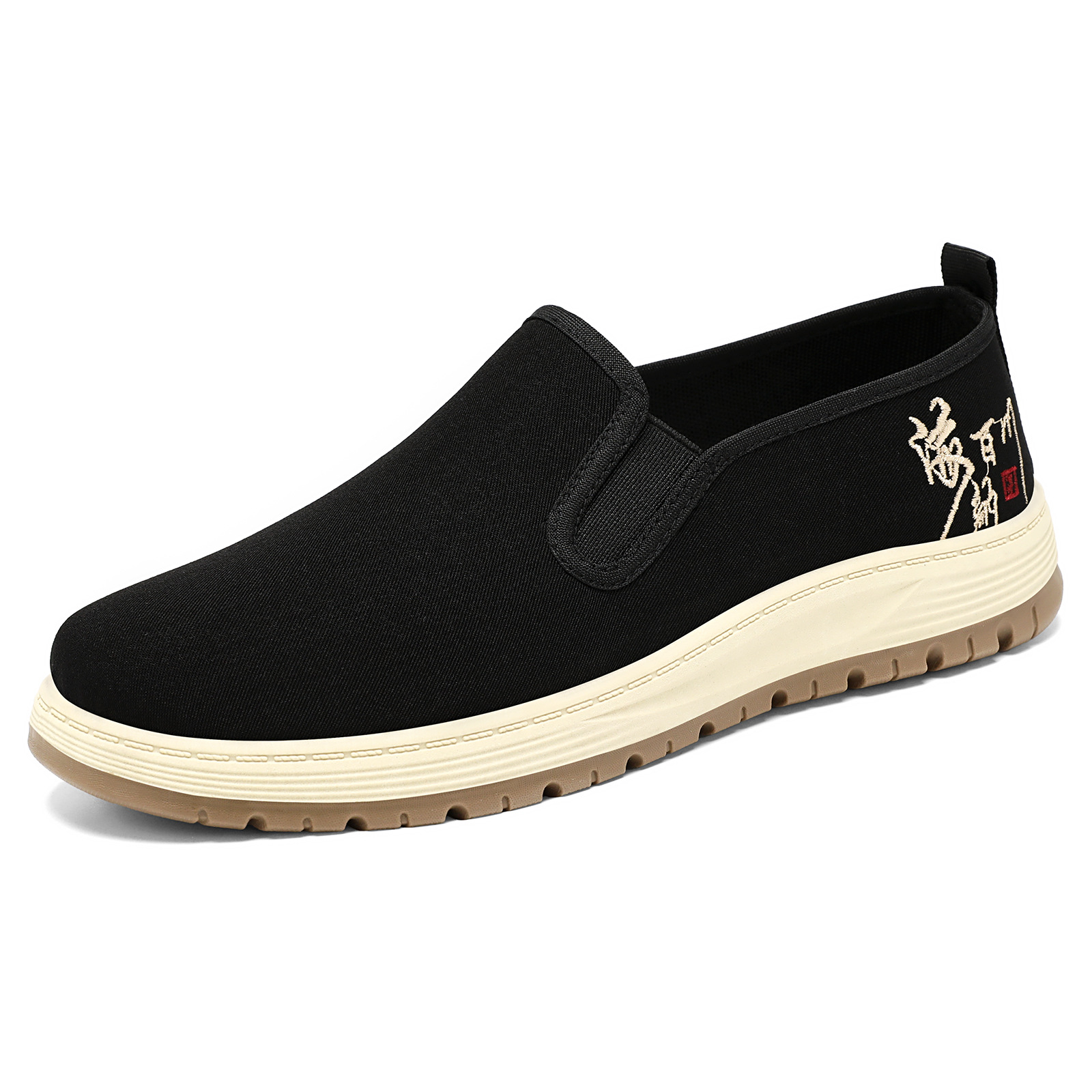 Men's shoes, old Beijing-style cloth shoes, one-step lazy shoes, breathable flying woven single shoes, versatile casual shoes, soft-soled men's shoes Item Picture
