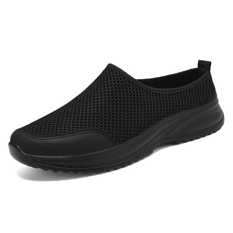 Men's summer slippers, half-slipper, one-step lazy shoes, breathable and non-smelly, net shoes, solid-colored men's shoes, casual shoes Item Picture