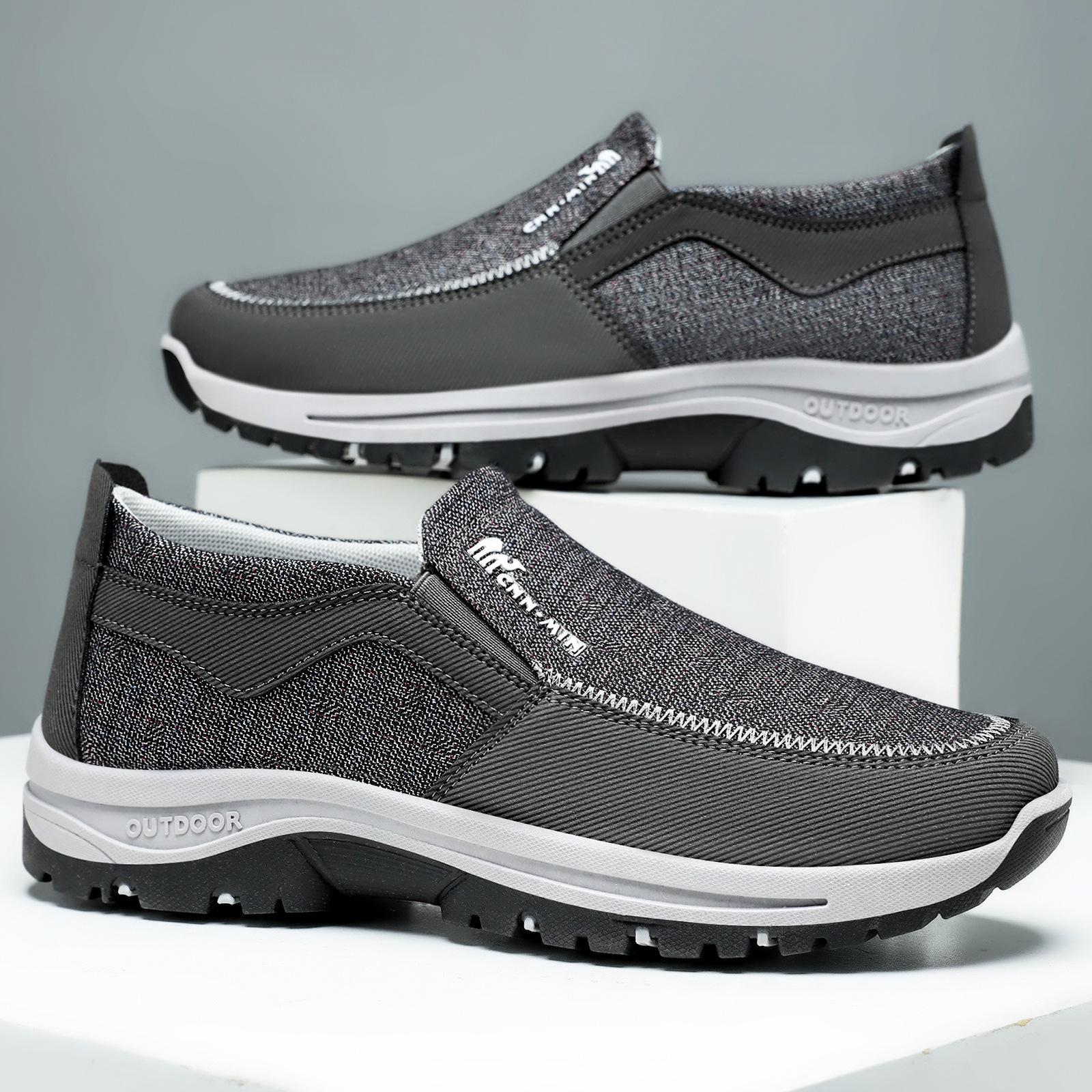 Men's walking shoes, large-sized soft-soled casual shoes, one-step dad shoes, breathable and non-smelly, single shoes, versatile men's shoes details Picture