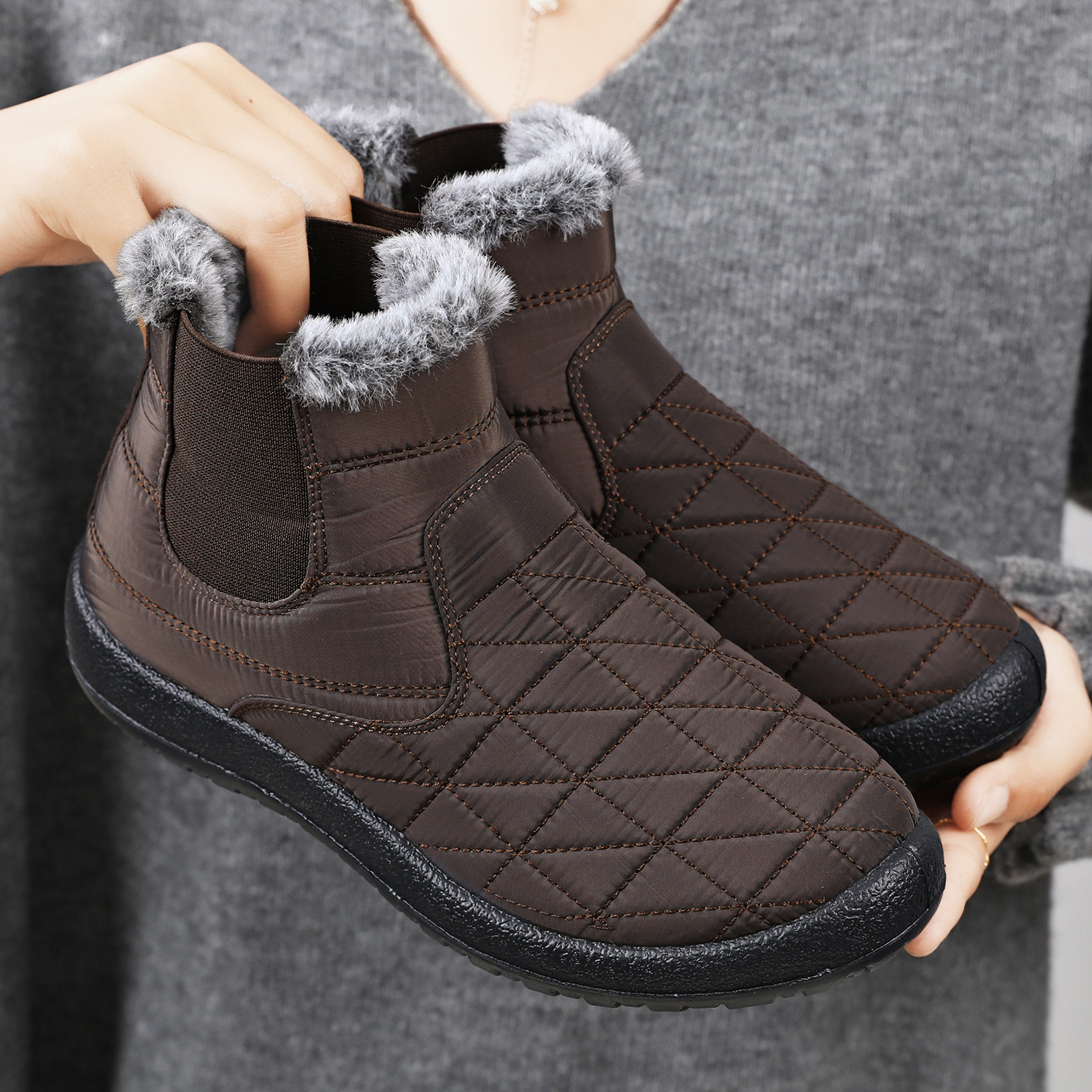 Women's snow boots, winter cross-border trade cotton shoes, cold-proof and warm cotton boots, fleece and thickened women's boots, versatile women's shoes Application Scenario