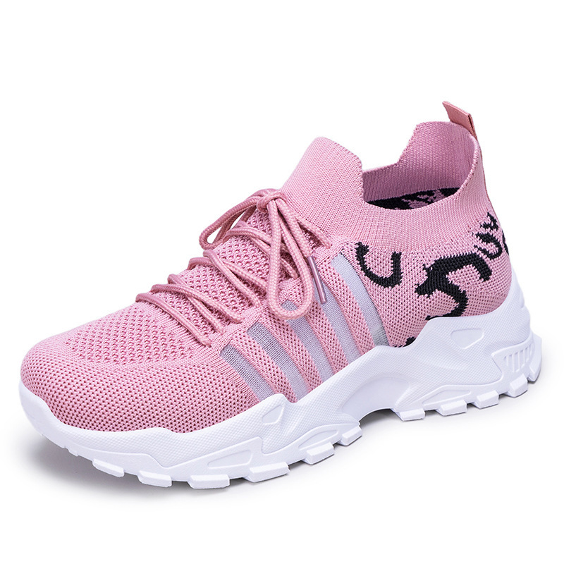 Jinshi Yuan: Women's Cross-border oversized Women's Shoes, Leopard Print Casual Shoes, Flying Woven Breathable single Shoes, thick-soled shoes, Dad shoes Item Picture