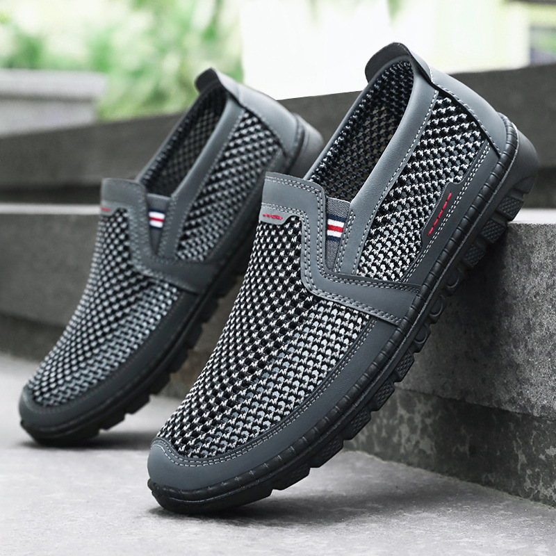 Men's shoes, summer mesh men's shoes, polyurethane lightweight old Beijing cloth shoes, soft-soled comfortable shoes, men's casual shoes full figure