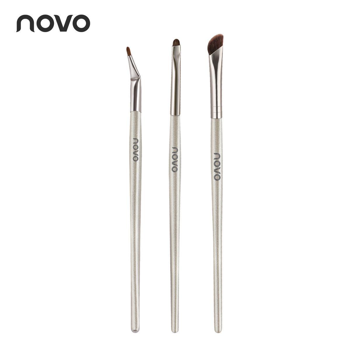 NOVO Precision Shaping angled scythe horsehair nose shadow Brush, contouring brush, animal hair eye detail blending makeup brush Item Picture