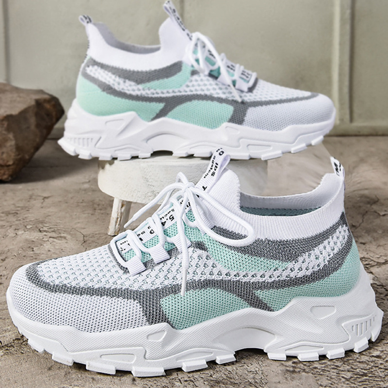 Women's shoes, versatile cross-border large-sized casual shoes, breathable single shoes, thick-soled height-increasing shoes, dad shoes full figure