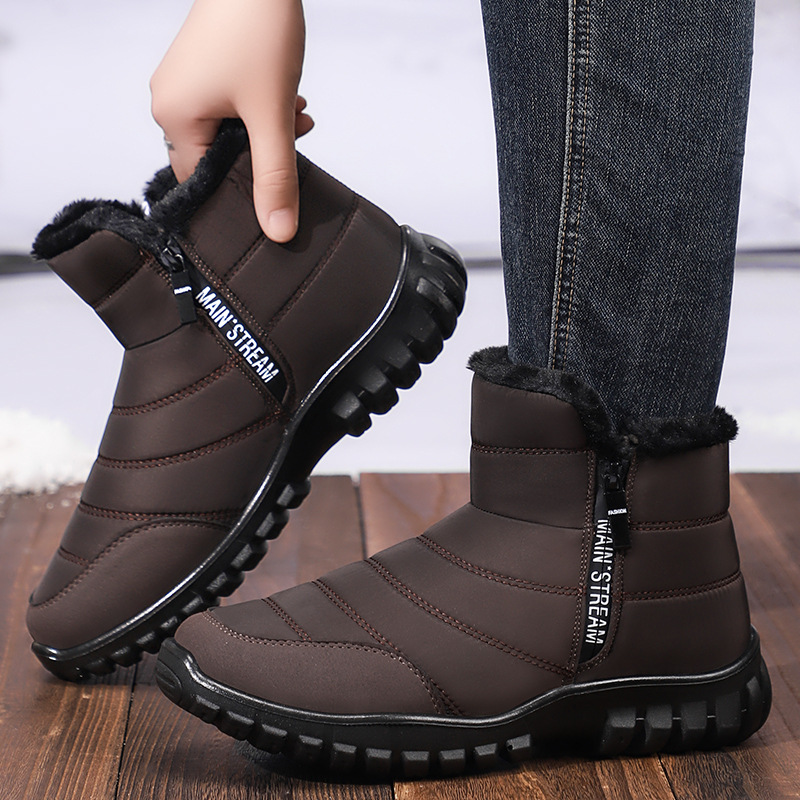Men's snow boots, cross-border boots, winter fleece and thickened cotton shoes, cold-proof and warm cotton boots, versatile and comfortable men's boots Specification drawing