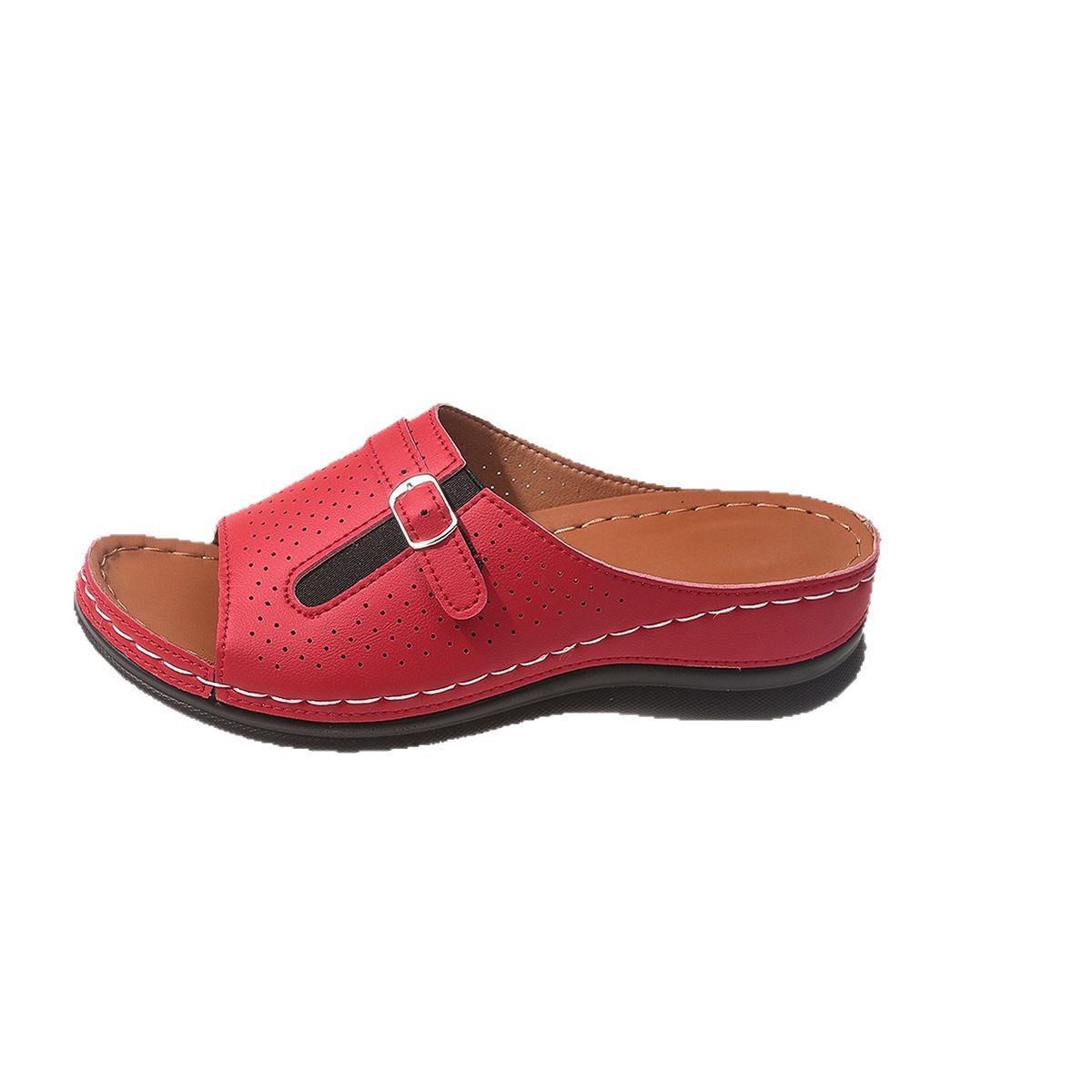 European and American Roman flip-flops for women in the summer of 2025, thick-soled with muffin, paired with skirts for casual toe-exposing, versatile for beach Item Picture