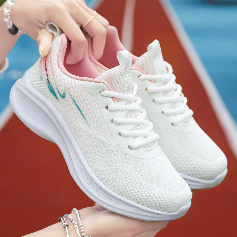 Women's breathable flying woven casual shoes, cross-border women's shoes, foreign trade sports shoes, versatile women's running shoes, online shoes Specification drawing
