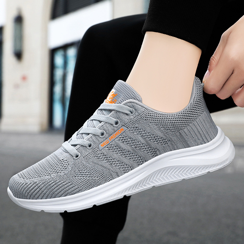Spring new men's casual sports shoes that are versatile for men, comfortable flying woven shoes, unisex couple shoes for delivery details Picture