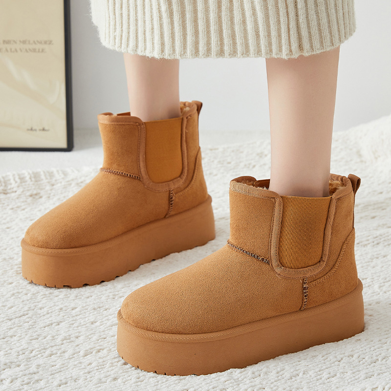 Women's snow boots, winter fleece and thickened cotton shoes, versatile women's boots, cold-proof and warm cotton boots, cross-border thick-soled boots Specification drawing