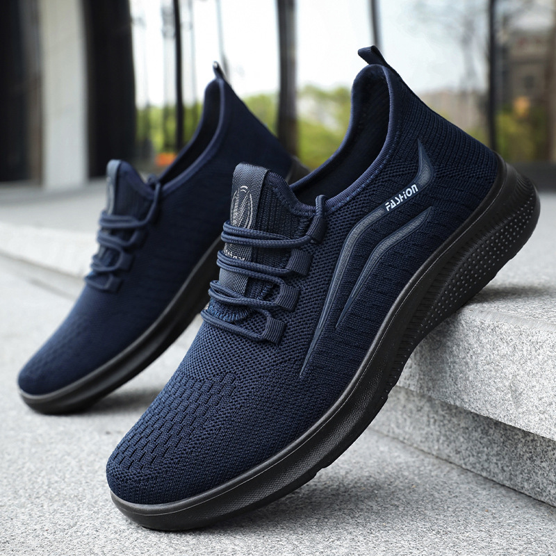 Men's sports shoes, breathable mesh shoes, non-smelly feet, flying woven shoes, soft-soled and comfortable running shoes, classic and versatile casual shoes Specification drawing