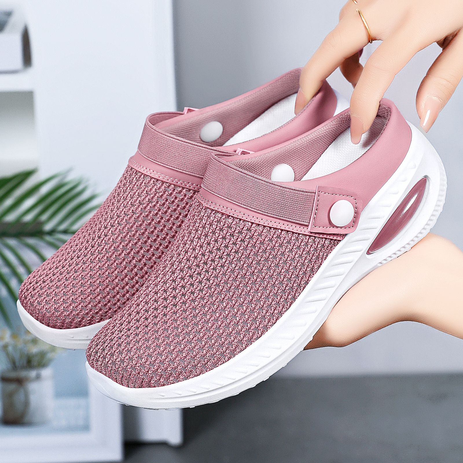 Women's cross-border shoes, women's shoes, full-head half-support casual shoes, solid color versatile flat shoes, lazy slippers, sandals full figure